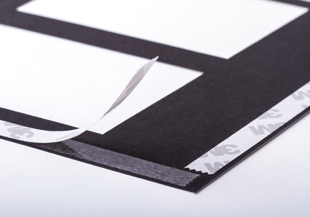 Standard page style mats have adhesive strips on the back for easy assembly