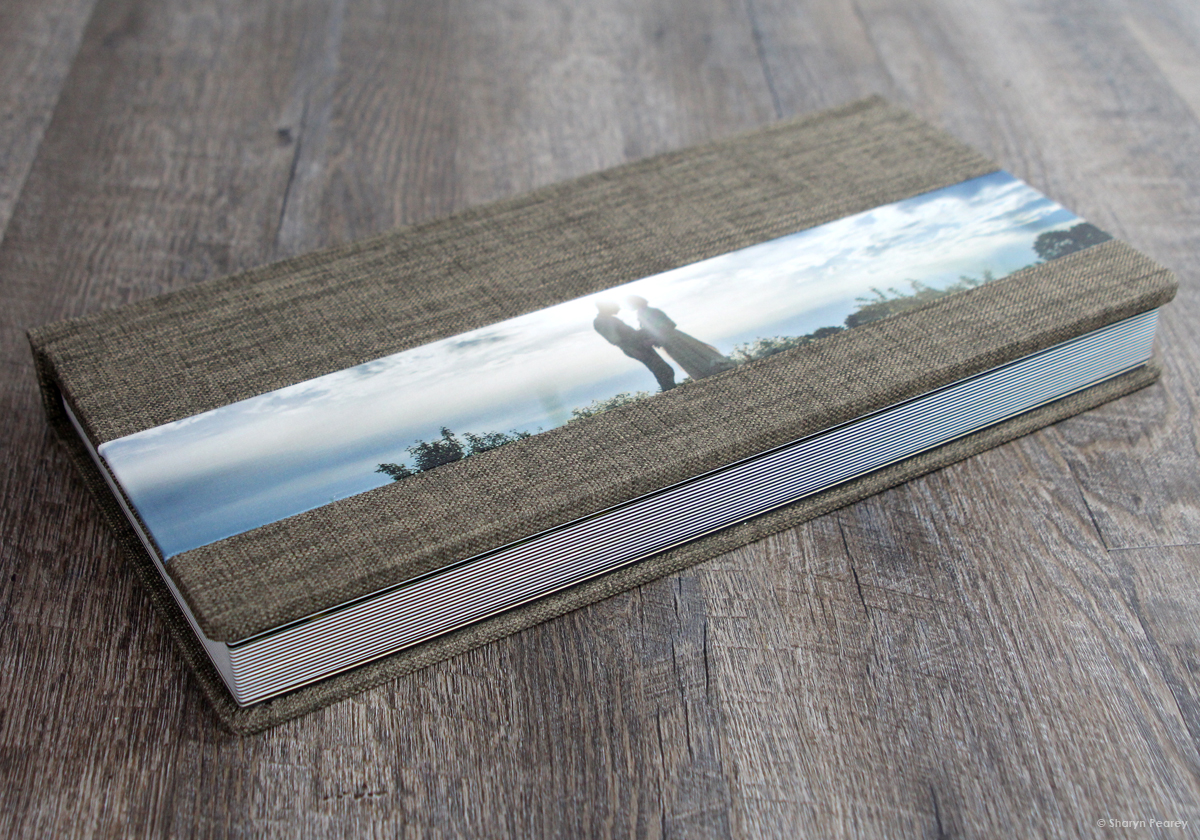 20x8 flipbook with canvas Image stripe & Tweed fabric