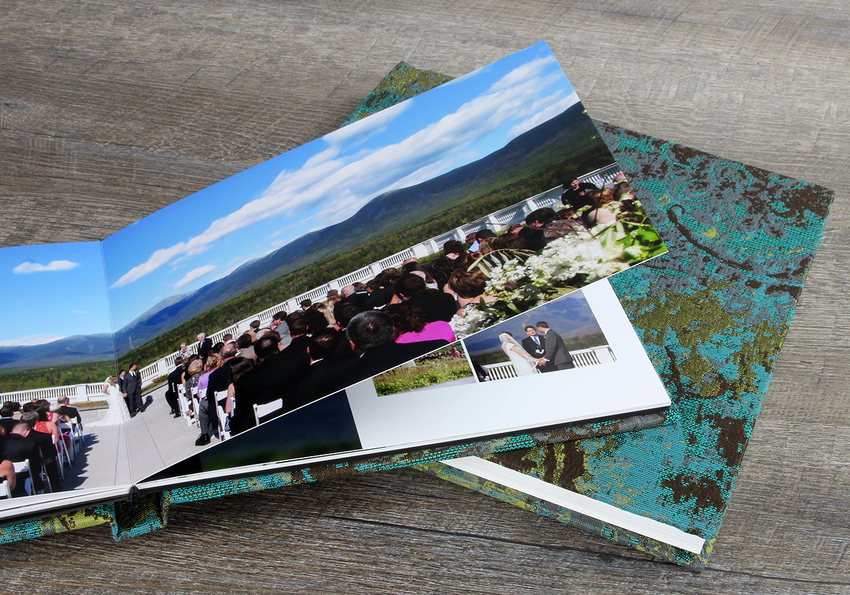 Photo prints are mounted back-to-back to create pages that are flexible with the standard style page